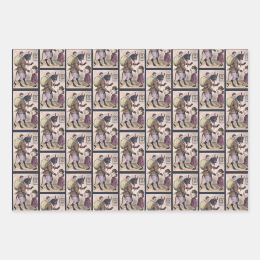 Krampus + St Nick Wrapping Paper Set Geschenkpapier Set (Vorderseite 3)