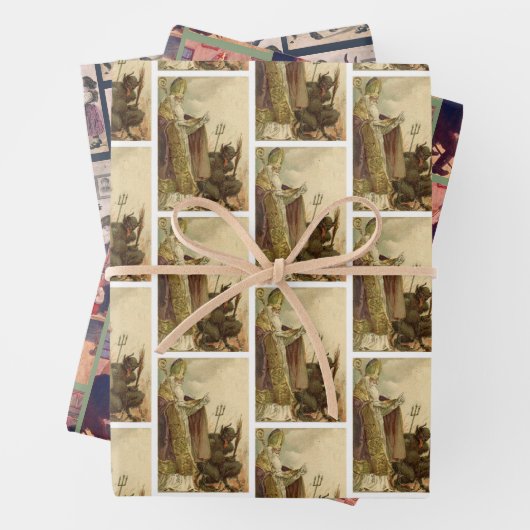 Krampus + St Nick Wrapping Paper Set Geschenkpapier Set (Beispiel)