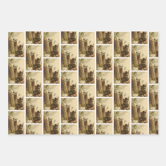Krampus + St Nick Wrapping Paper Set Geschenkpapier Set (Vorderseite)
