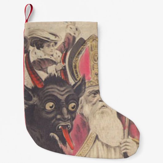 Krampus St Nickolaus Kidnapping People Car Kleiner Weihnachtsstrumpf (Vorderseite)