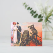 Krampus Stalking Adult Couple Postkarte (Stehend Vorderseite)