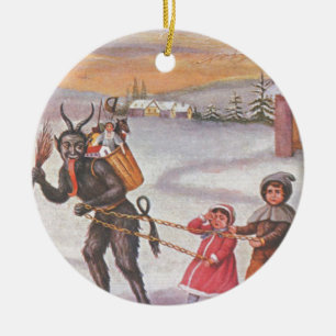 Krampus Stealing Toys & Children Keramik Ornament