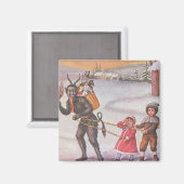 Krampus Stealing Toys & Children Magnet (Vorderseite/Rückseite)