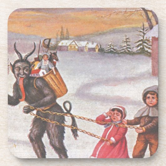 Krampus Stealing Toys & Children Untersetzer (Vorderseite)
