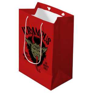 Krampus stellen freche Geschenk-Tasche gegenüber Mittlere Geschenktüte