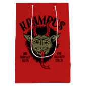 Krampus stellen freche Geschenk-Tasche gegenüber Mittlere Geschenktüte (Rückseite)