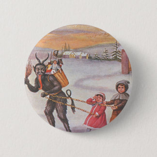 Krampus stiehlt Spielzeug und Kinder Button