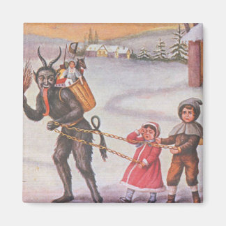 Krampus stiehlt Spielzeug und Kinder Magnet