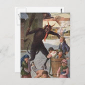 Krampus Strafe für Kinder im Winter Postkarte (Vorne/Hinten)