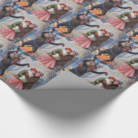 Krampus Strafe für schlechte Erwachsene Geschenkpapier (Ecke)