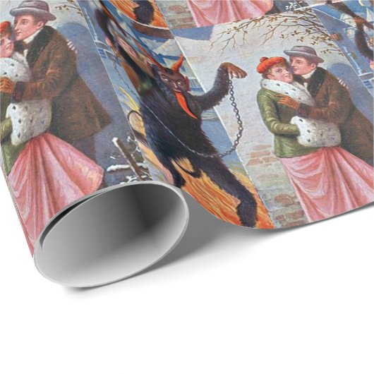 Krampus Strafe für schlechte Erwachsene Geschenkpapier (Rolleneckpunkt)