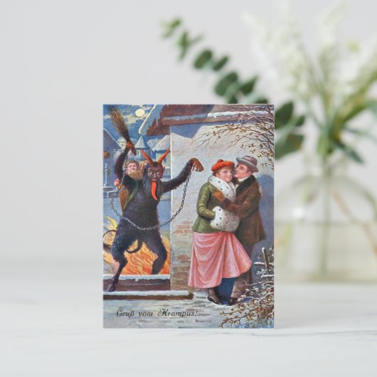 Krampus Strafe für schlechte Erwachsene Postkarte (Stehend Vorderseite)