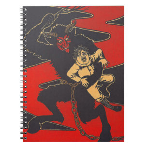 Krampus Straffung des Kindes mit Schalter Notizblock