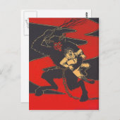 Krampus Straffung des Kindes mit Schalter Postkarte (Vorne/Hinten)