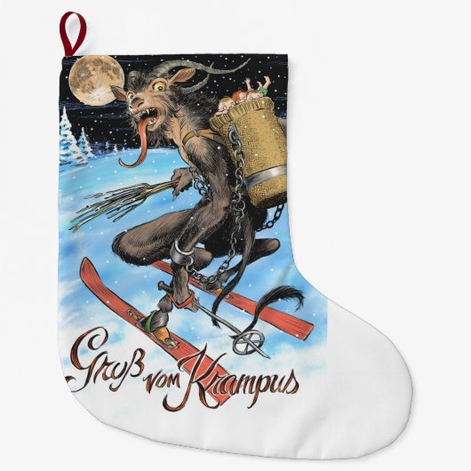 Krampus-Strumpf Großer Weihnachtsstrumpf (Vorderseite)