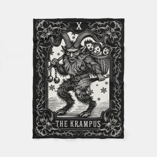 Krampus Tarot Card Design Christmas Season Evil Pa Fleecedecke (Vorderseite)