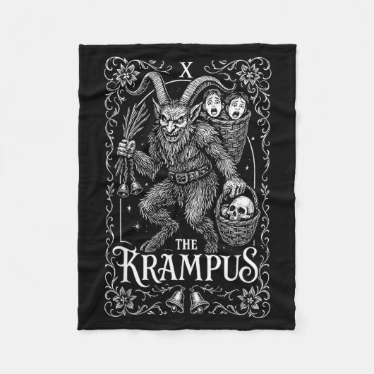 Krampus Tarot Card Design Christmas Season Evil Pa Fleecedecke (Vorderseite)