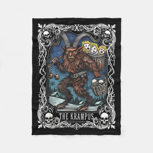 Krampus Tarot Card Design Christmas Season Evil Pa Fleecedecke (Vorderseite)