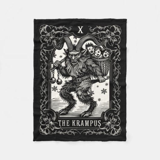 Krampus Tarot Card Design Christmas Season Evil Pa Fleecedecke (Vorderseite)
