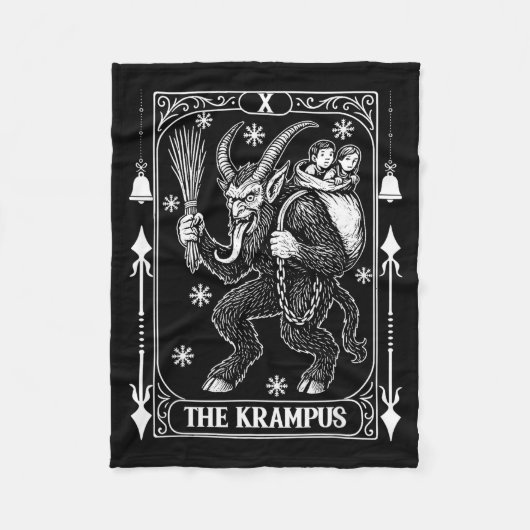 Krampus Tarot Card Design Christmas Season Evil Pa Fleecedecke (Vorderseite)
