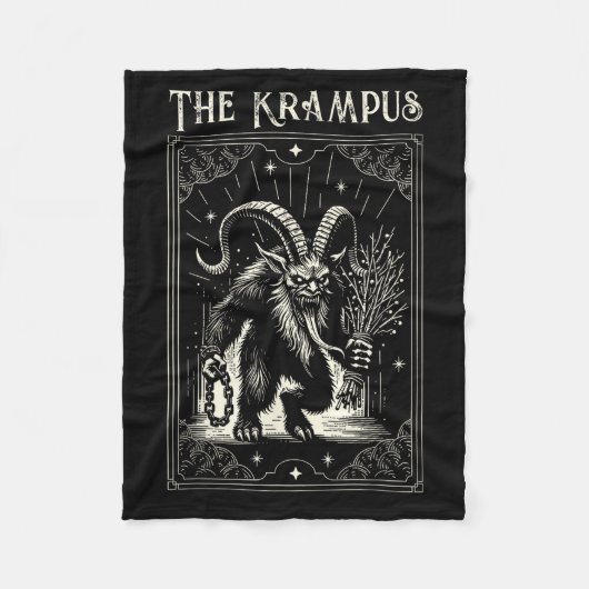 Krampus Tarot Card Design Christmas Season Evil Pa Fleecedecke (Vorderseite)