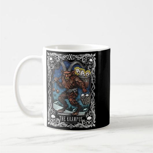 Krampus Tarot Card Design Christmas Season Evil Pa Kaffeetasse (Links)