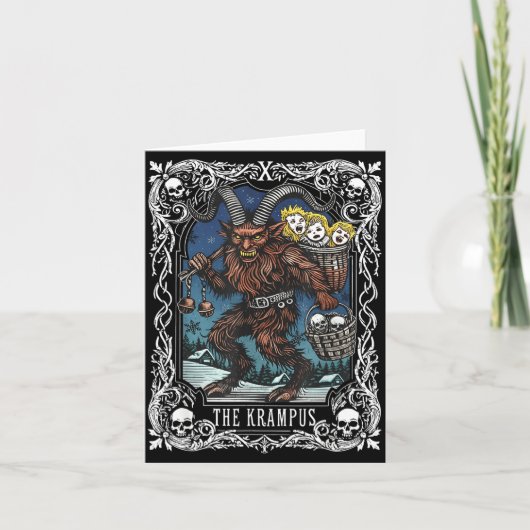 Krampus Tarot Card Design Christmas Season Evil Pa Karte (Vorderseite)