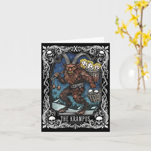 Krampus Tarot Card Design Christmas Season Evil Pa Karte (Gelbe Blume)