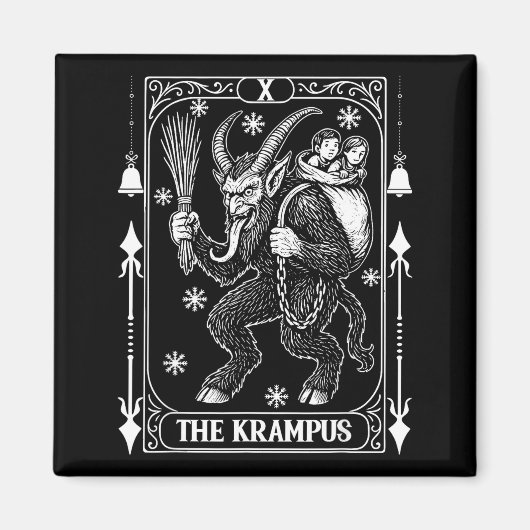 Krampus Tarot Card Design Christmas Season Evil Pa Magnet (Vorne)