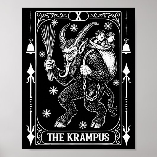 Krampus Tarot Card Design Christmas Season Evil Pa Poster (Vorne)