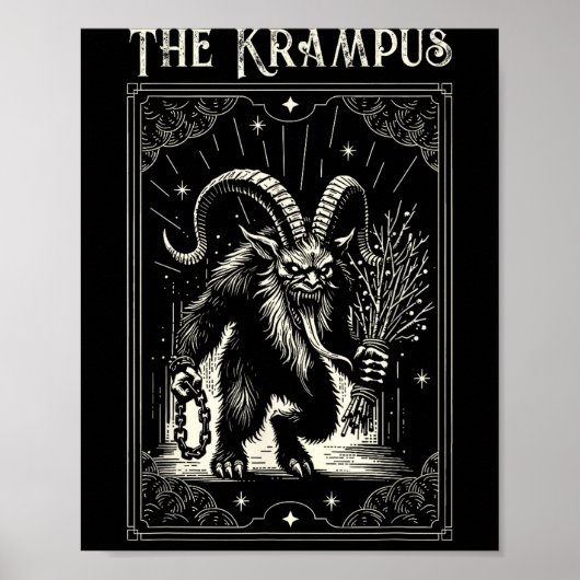 Krampus Tarot Card Design Christmas Season Evil Pa Poster (Vorne)