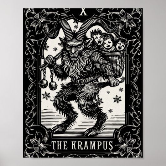 Krampus Tarot Card Design Christmas Season Evil Pa Poster (Vorne)