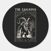 Krampus Tarot Card Design Christmas Season Evil Pa Runder Aufkleber (Vorderseite)