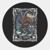 Krampus Tarot Card Design Christmas Season Evil Pa Runder Aufkleber (Vorderseite)