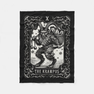 Krampus Tarot Card Design Weihnachtssaison Böse Pa Fleecedecke