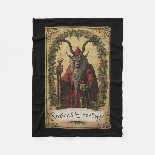 Krampus Tarot Card Design Weihnachtssaison Böse Pa Fleecedecke (Vorderseite)