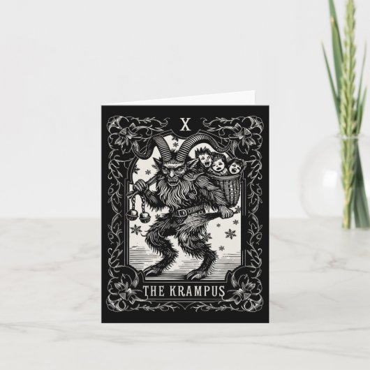 Krampus Tarot Card Design Weihnachtssaison Böse Pa Karte (Vorderseite)