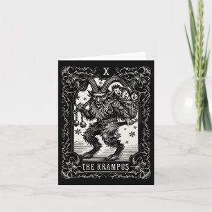 Krampus Tarot Card Design Weihnachtssaison Böse Pa Karte