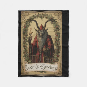 Krampus Tarot-Kartendesign Weihnachtszeit Böse Pa Fleecedecke