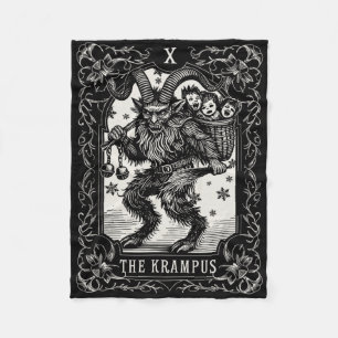Krampus Tarot-Kartendesign Weihnachtszeit Böse Pa Fleecedecke