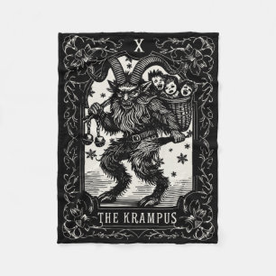 Krampus Tarot-Kartendesign Weihnachtszeit Böse Pa Fleecedecke