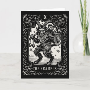 Krampus Tarot-Kartendesign Weihnachtszeit Böse Pa Karte