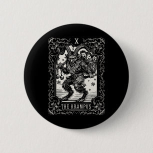 Krampus Tarot-Kartendesign Weihnachtszeit Böser Pa Button