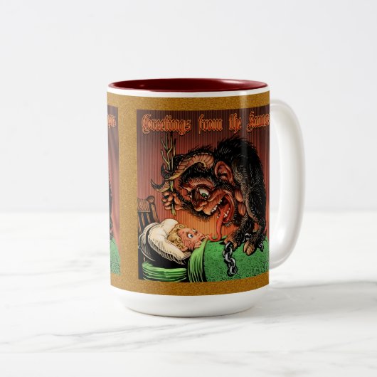 Krampus-Tasse Zweifarbige Tasse (VorderseiteRechts)