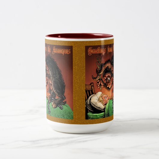 Krampus-Tasse Zweifarbige Tasse (Mittel)