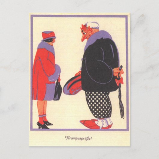 Krampus & Termin Postkarte (Vorderseite)
