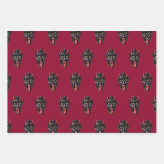 Krampus Themed Geschenkpapier Set (Vorderseite 3)