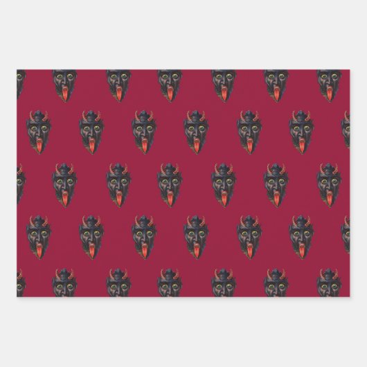 Krampus Themed Geschenkpapier Set (Vorderseite)