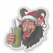 Krampus trinken Green Matcha Weihnachtsleckerei Aufkleber (Vorderseite)