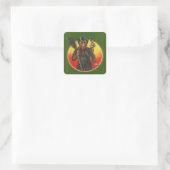 Krampus und Beten Frauen Weihnachtskleber Quadratischer Aufkleber (Tasche)